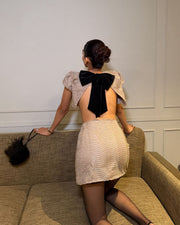 Beaded Set With Velvet Bow